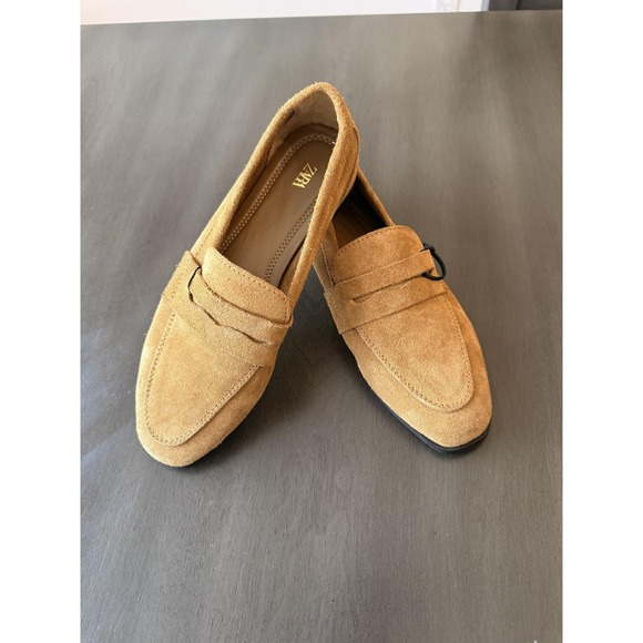 Zara Shoes Womens Size 5.5 Brown Suede Loafers Slip On Cushioned Flats - Picture 5 of 16